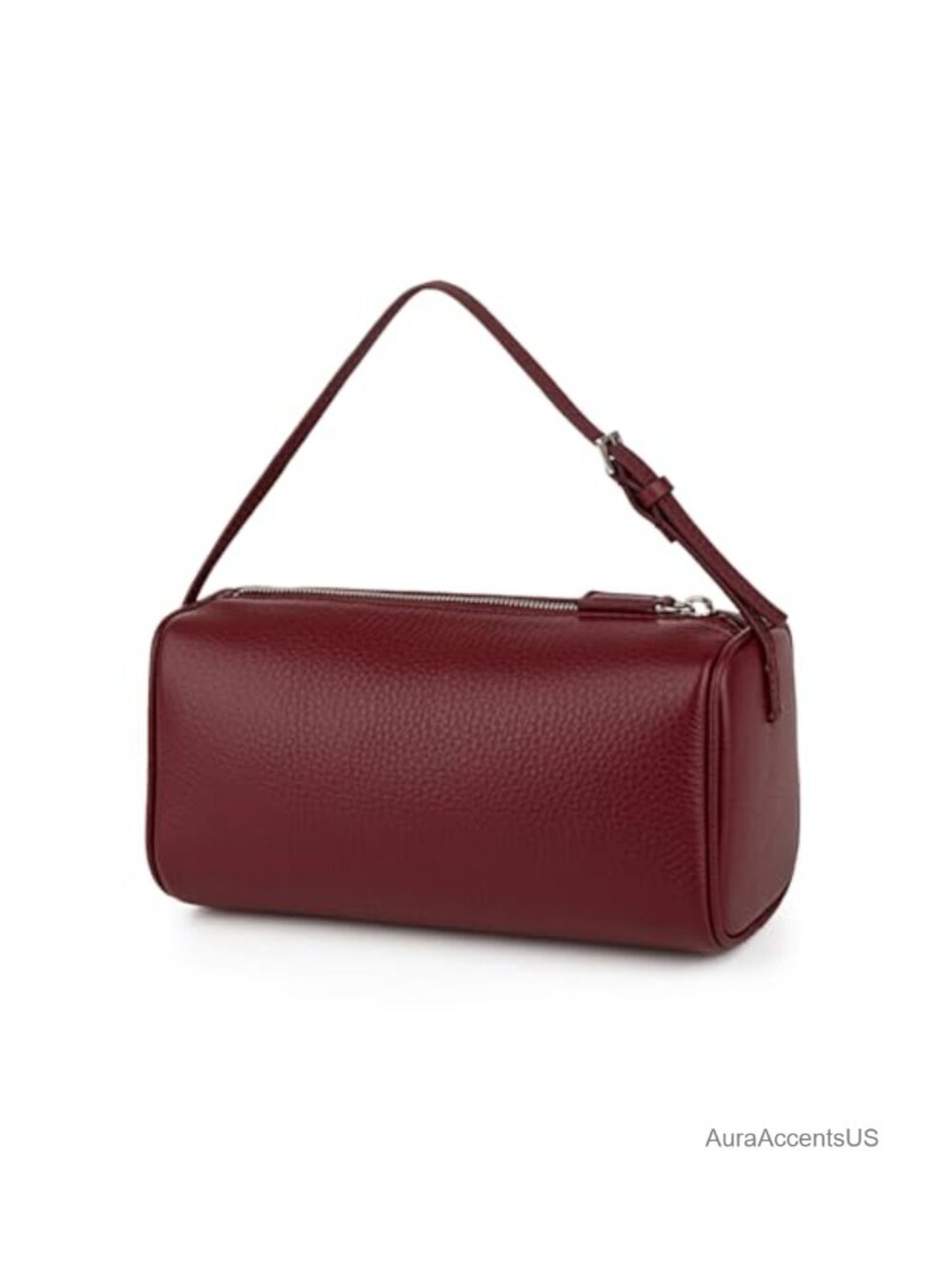 Full-Grained Leather Crossbody Hobo Bag for Women Small Barrel Purse